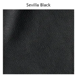 Sofá de 3 plazas Haga, Cuero sevilla negro, patas metálicas