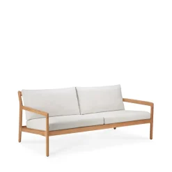 Sofá de 2 plazas Jack outdoor teak, offwhite, base de teca