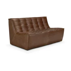 Sofá de 2 plazas N701, Cuero Chestnut