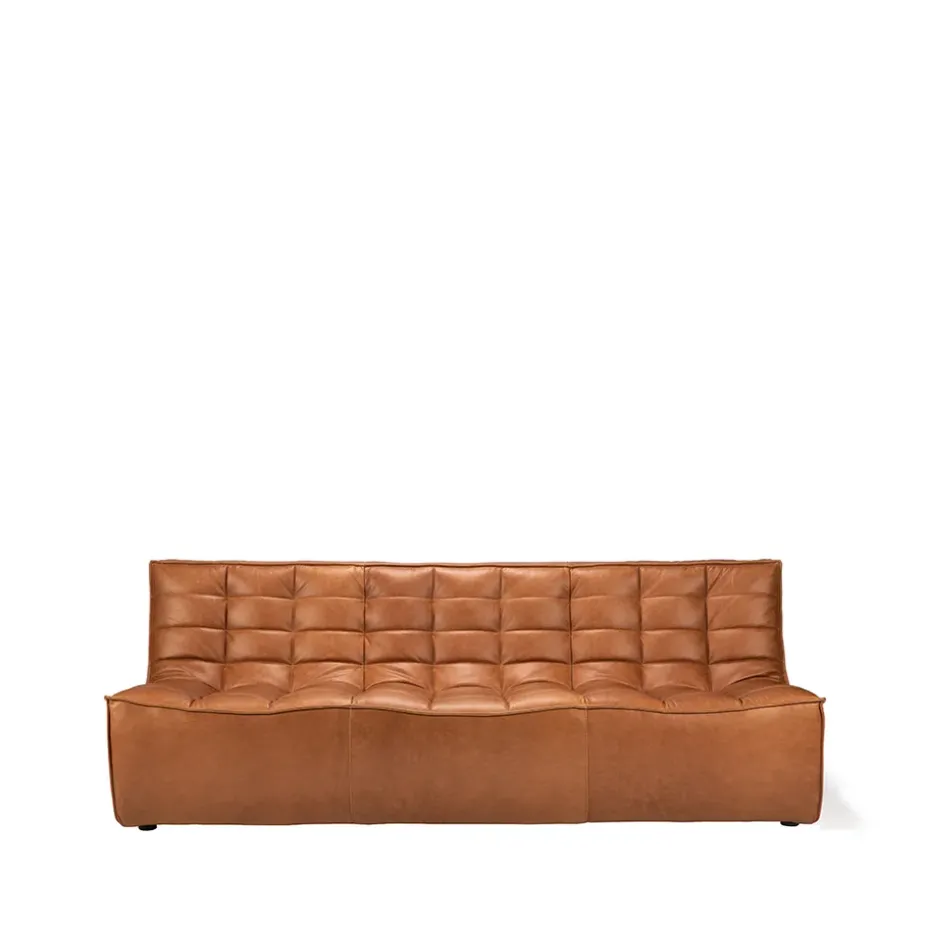 Sofá de 3 plazas N701, Cuero old saddle