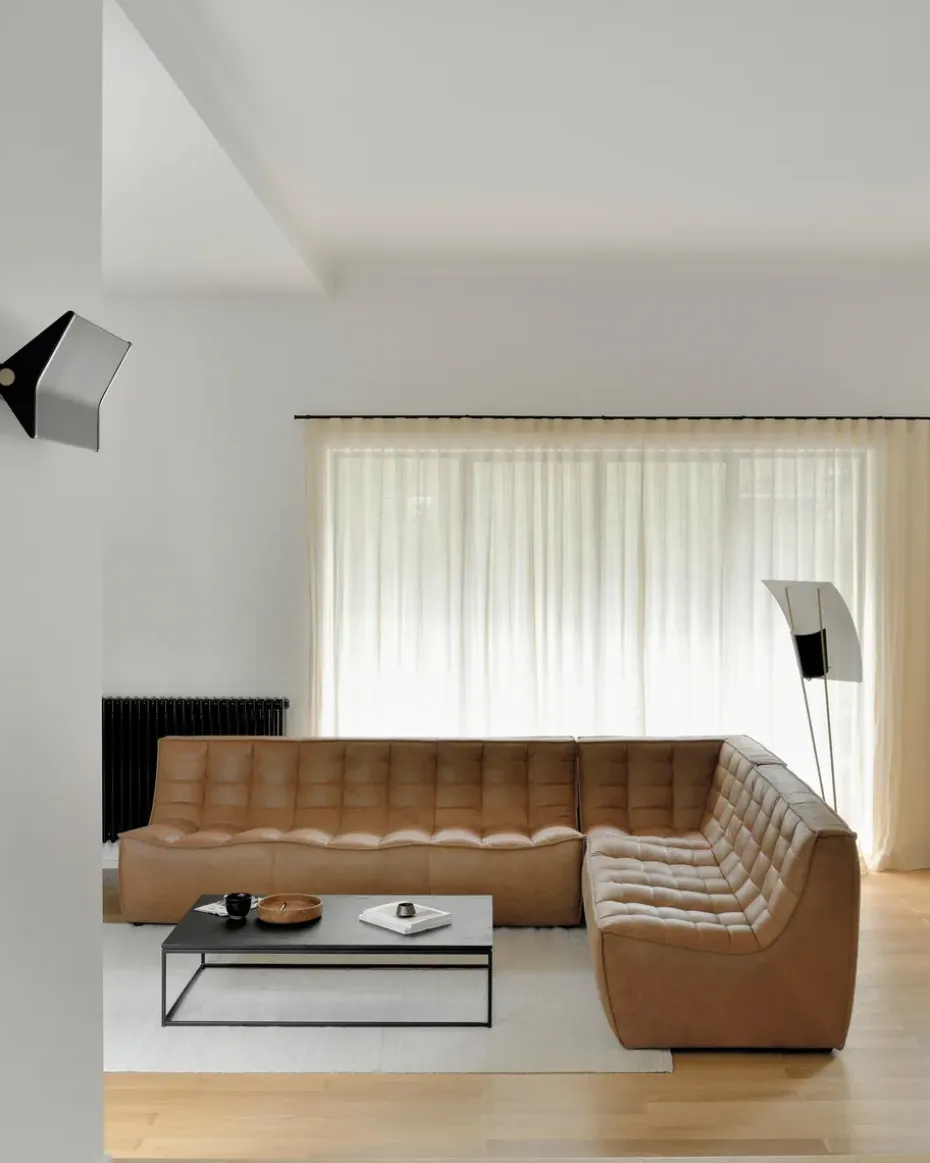 Sofá de 2 plazas N701, Cuero old saddle brown