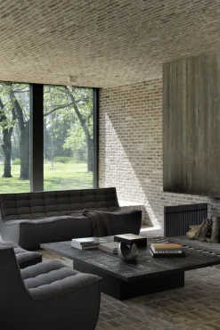 Sofá de 3 plazas N701, Tela dark grey