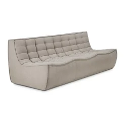 Sofá de 3 plazas N701, Tela ecru beige