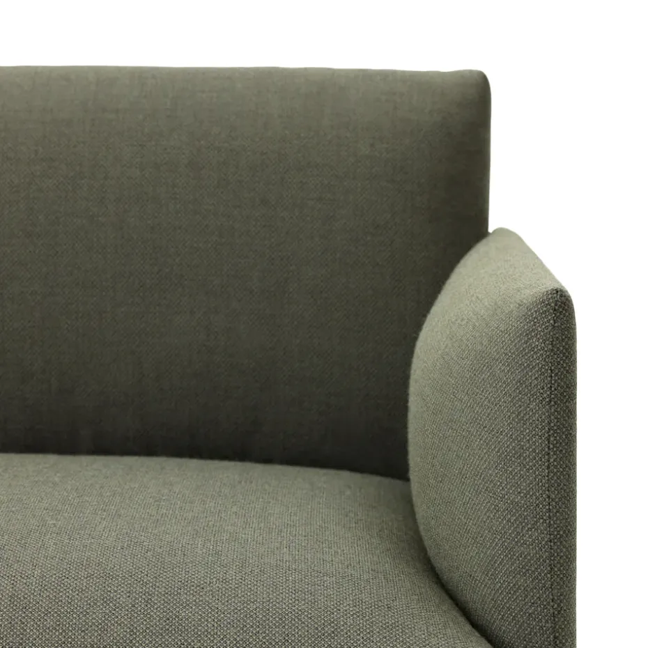 Sofá de 2 plazas Outline, Refine leather black-Black