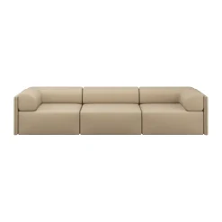 Sofá de 3 plazas Palo Block con reposabrazos Low 295 cm, Beige
