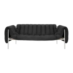 Sofá de 2,5 plazas Puffy 205 cm, Anthracite-acero inoxidable