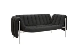 Sofá de 2,5 plazas Puffy 205 cm, Anthracite-acero inoxidable