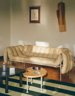 Sofá de 2,5 plazas Puffy 205 cm, Anthracite-acero inoxidable