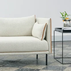 Sofá de 3 plazas Silhouette, Coda 182 con patas metálicas gris y negras