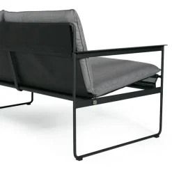 Sofá de 2 plazas Slow, Sunbrella gris-base de acero en color negro