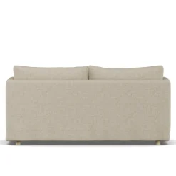 Sofá Linnevik, Bern beige 0341-roble blanco aceitado, 2 plazas, con faldón