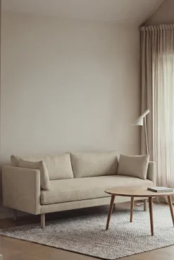 Sofá Linnevik, Luiza Beige 3981-roble blanco aceitado, 2 plazas