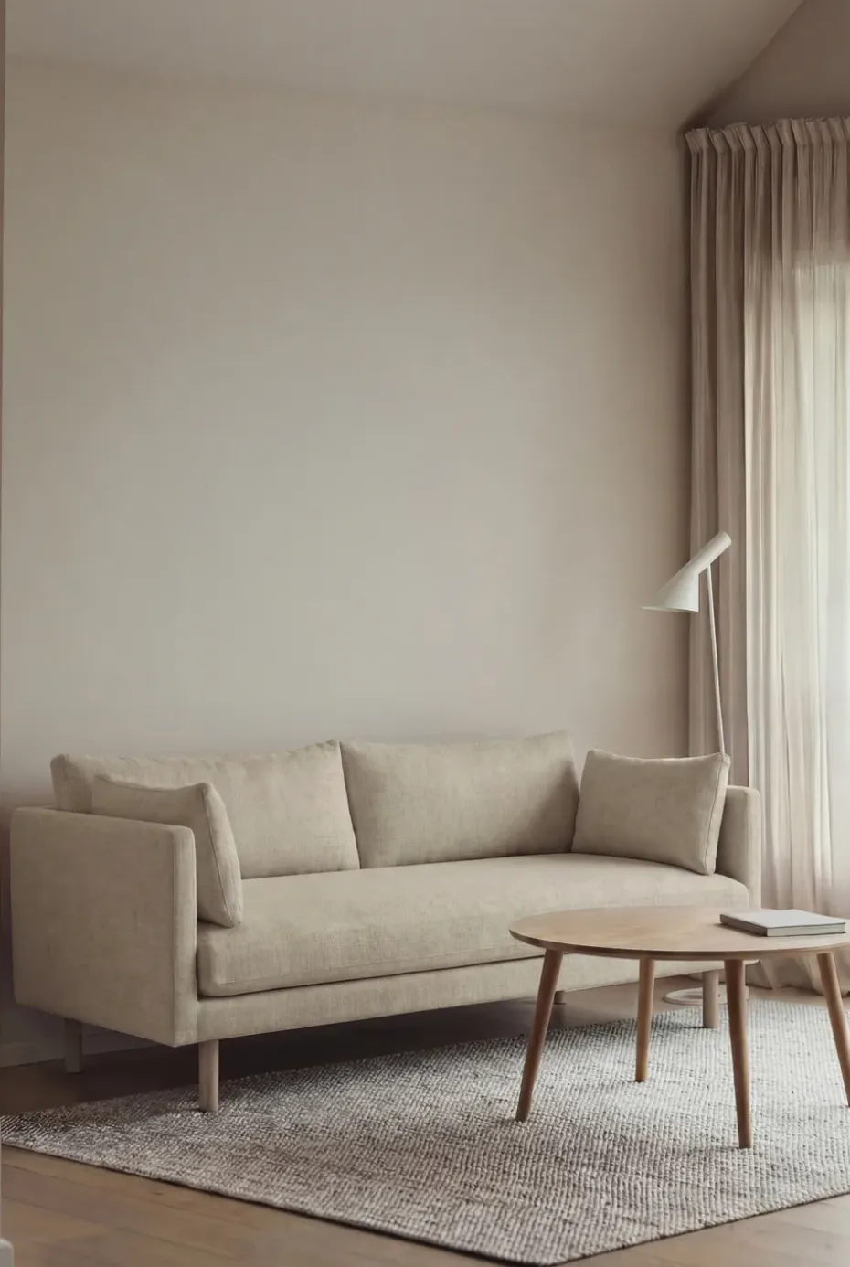 Sofá Linnevik, Luiza Beige 3981-roble blanco aceitado, 2 plazas