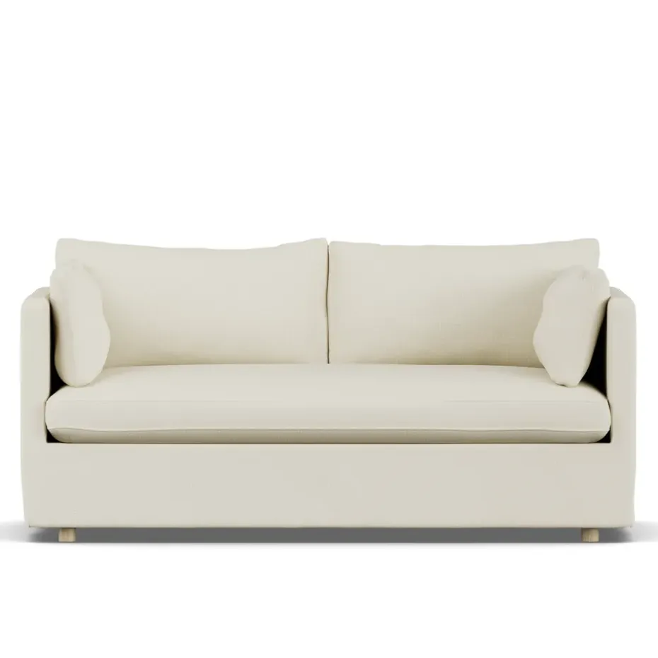 Sofá Linnevik, Oslo Nature 1540-roble blanco aceitado, 2 plazas, con faldón