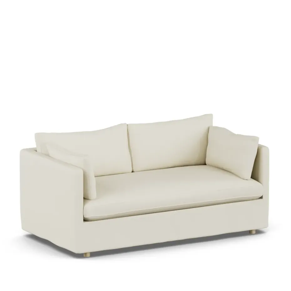 Sofá Linnevik, Oslo Nature 1540-roble blanco aceitado, 2 plazas, con faldón