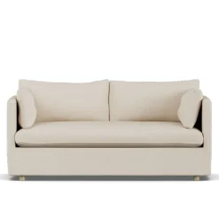 Sofá Linnevik, Same Beige 6670-roble blanco aceitado, 2 plazas, con faldón