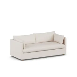 Sofá Linnevik, Same Off White 6671-roble blanco aceitado, 3 plazas, con faldón