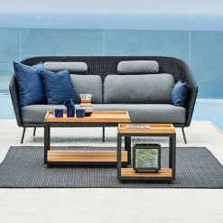 Sofá Mega de 2 plazas, Graphic, cojines grises