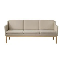 Sofá MK46 Mogens Koch de 3 plazas, Roble lacado-beige 90