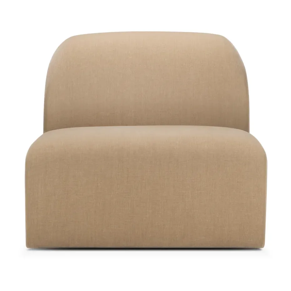 Sofá modular Bulky, módulo central de 1 plaza, Sepia claro