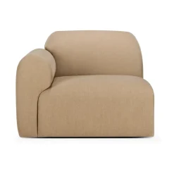 Sofá modular Bulky, módulo terminal con reposabrazos derecho, Sepia claro