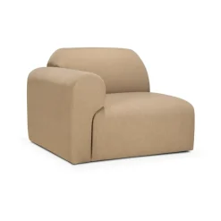 Sofá modular Bulky, módulo terminal con reposabrazos derecho, Sepia claro