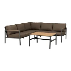 Sofá modular Cap, Antracita-marrón, 5 plazas