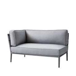 Sofá modular Conic, Cane-Line Airtouch light grey-derecha-incl. cojines