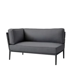 Sofá modular Conic, Cane-Line Airtouch grey, derecha, incl. cojines