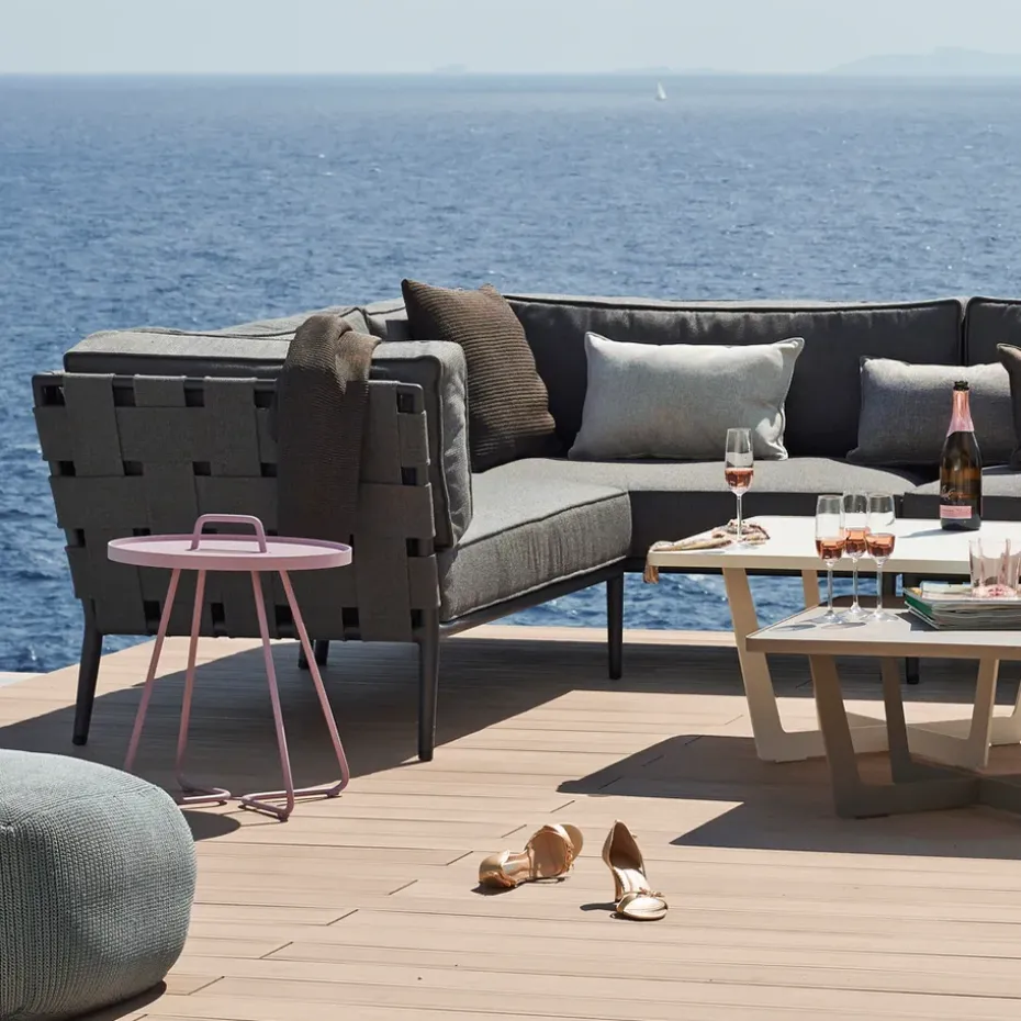 Sofá modular Conic, Cane-Line Airtouch grey, derecha, incl. cojines