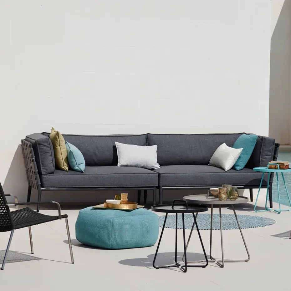 Sofá modular Conic, Cane-Line Airtouch grey, derecha, incl. cojines