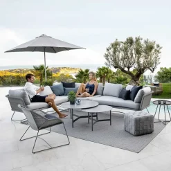 Sofá modular Horizon, Cane-Line Natté light grey, derecha