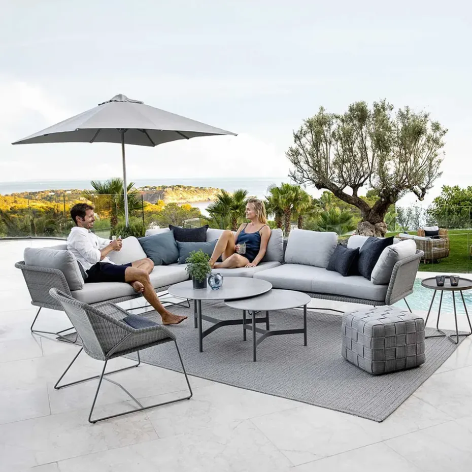 Sofá modular Horizon, Cane-Line Natté light grey, izquierda