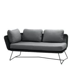 Sofá modular Horizon, Cane-Line Natté grey, derecho, soporte negro