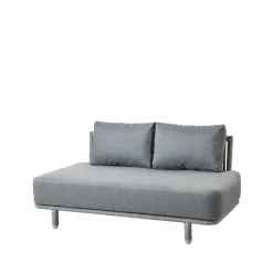 Sofá modular Moments, 2 plazas grey, central, Cane-Line soft rope