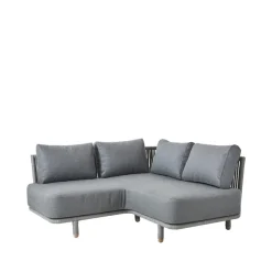Sofá modular Moments, Gris, esquina, Cane-Line soft rope