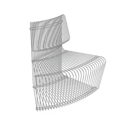 Sofá modular Pantonova, Stainless steel, concave