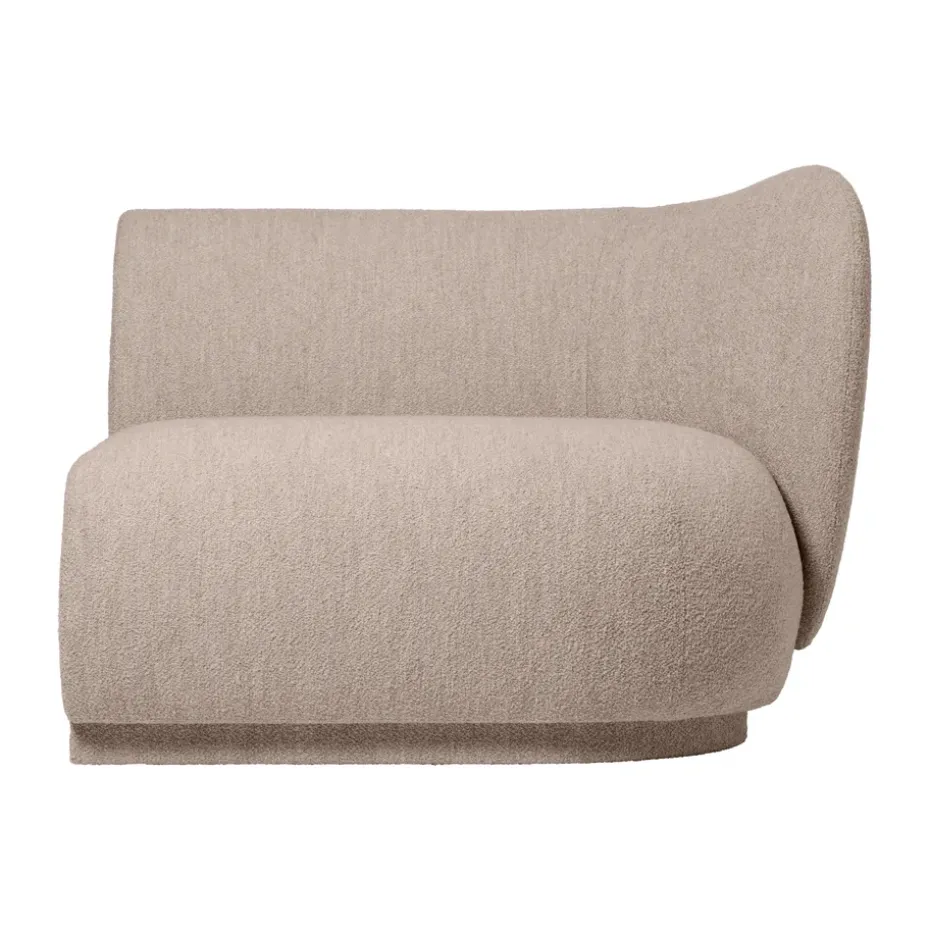 Sofá modular Rico con reposabrazos R (derecha), Soft Bouclé, Natural