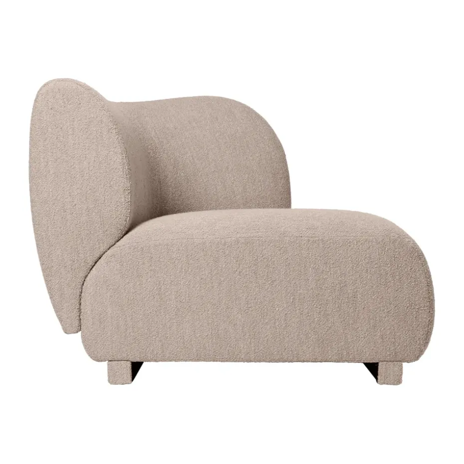 Sofá modular Rico con reposabrazos R (derecha), Soft Bouclé, Natural