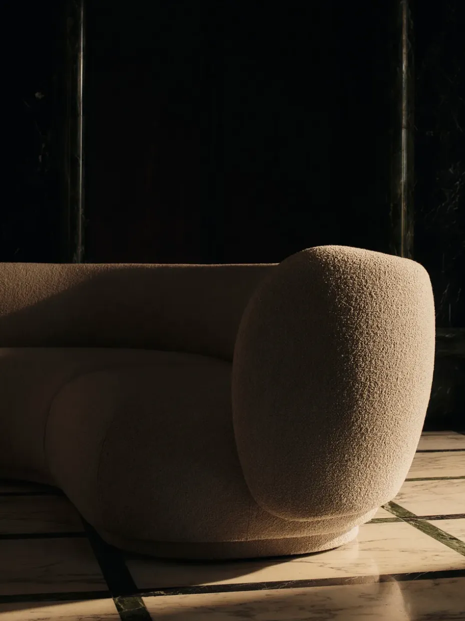 Sofá modular Rico con reposabrazos R (derecha), Soft Bouclé, Natural