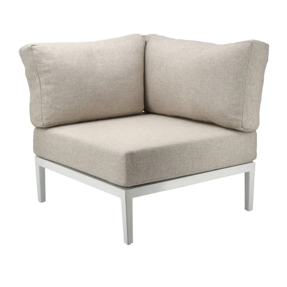 Sofá modular Santander módulo de esquina, Blanco-beige