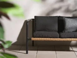 Sofá Motty, Svart-teddy black, 2 plazas