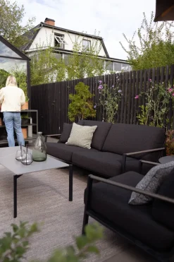 Sofá Naos, Negro-teddy black, 2,5 plazas