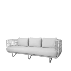 Sofá Nest 3 plazas weave, White, Cane-Line Natté white