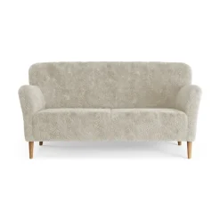 Sofá Nova de 2 plazas piel de oveja, Moonlight-roble aceitado