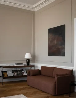 Sofá Offset 2 plazas, Audo Bouclé 08 Bordeaux