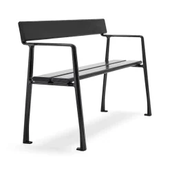 Sofá Piccolo, Caoba barniz negro, soporte negro