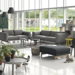 Sofá Rest, 3 plazas tela vancouver 14 light grey, patas de roble