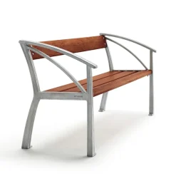 Sofá Vasa, Caoba, soporte de aluminio en bruto