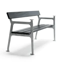 Sofá Vilamoura, Caoba negro, soporte de aluminio en bruto